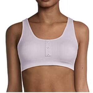 Arizona Lavender Ribbed Henley Top SIZE LARGE